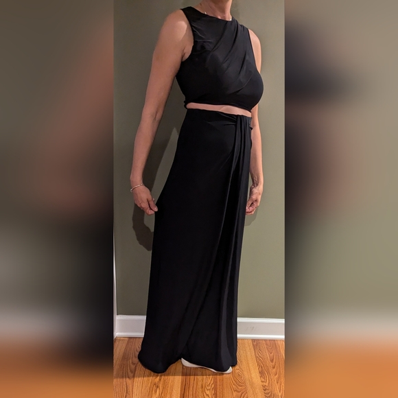 Topshop jersey draped cut out midi dress in black - Picture 5 of 5